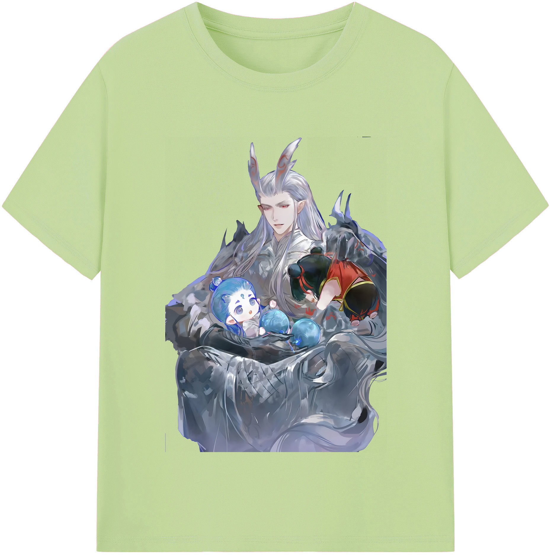 （画像用） Ne Zha 2 ナタ 魔童の大暴れ 綿100％半袖Tシャツ（フロントプリント）